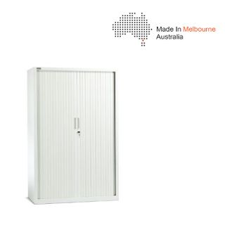 Tambour Door Cabinet H1980xW1200xD500mm 4Sh White