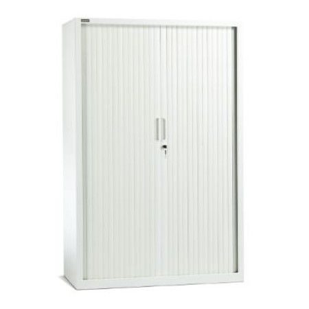 Tambour Door Cabinet H1980xW1200xD500mm 4Sh White