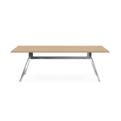 Delta Nouveau Solo Board Room Tables - Polished Stainless Steel Frame