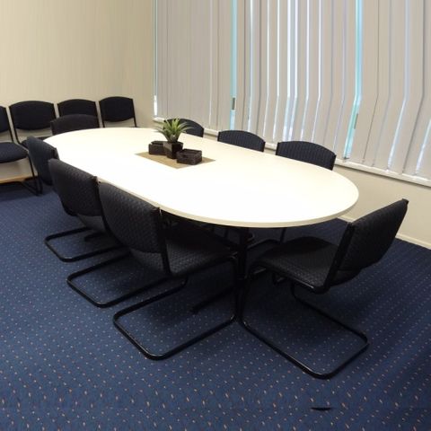 Table Boardroom D end Top 2400x1200 & Erin PC Frame L2