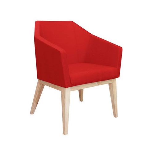 Oprah Tub Chair 4 Timber legs, 110kg  Red