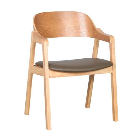 Norway Chair 4 leg Timber with Arms PU Seat  110kg
