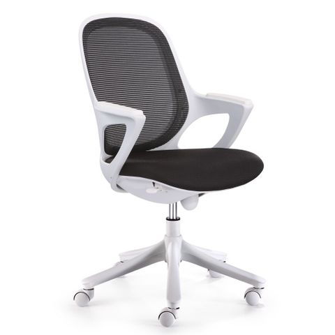 Aero Mesh Chair Arms Syncro 110Kg  White/Blk Mesh