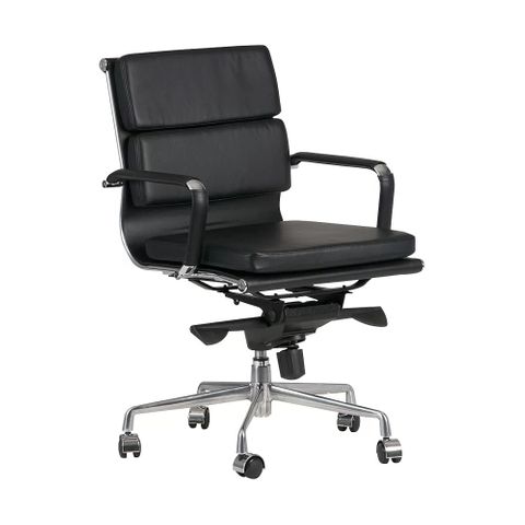 Mercury Padded LB Chair, Black vinyl 120kg