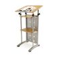 Deluxe Lectern, tilt top. Beech, Silver frame