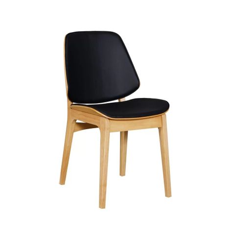 Lisbon Chair Black Timber Legs PU Seat  120kg
