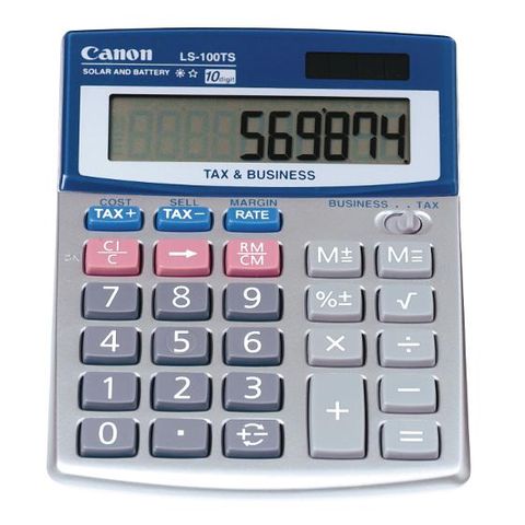 Canon LS-100TS 10 digit tax calculator
