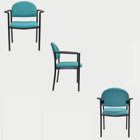 Maddison Visitor Chair, 4 Leg, Round Back, Straight Arms 150kg