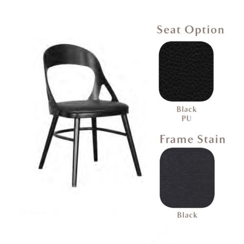 Oslo Dining Chair Timber PU Seat Colour: Black