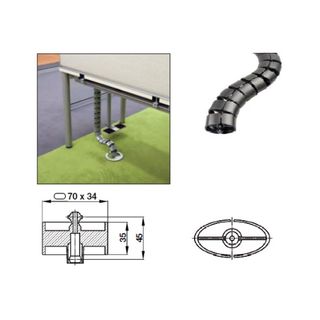 Hafele 631.01.971 Umbilical Cord Silver 70x34xL900mm