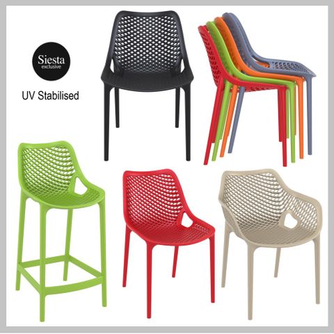 Air Chair and Stool Range - Outdoor/Indoor