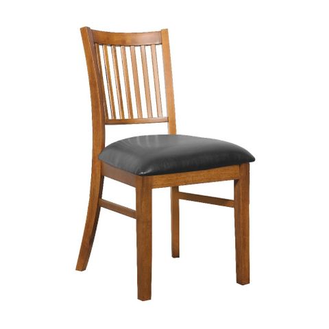 Austria Dining Chair, Timber Frame, Black PU Seat