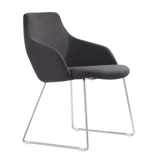 Oscar Visitor Chair Sled Base upholstered 130kg Charcoal