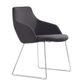 Oscar Visitor Chair Sled Base upholstered 130kg Charcoal