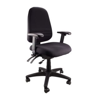 Endeavour 103A Adj Arms Chair SS Black PU 160kg