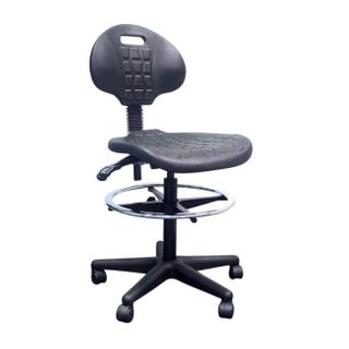 PU Industrial Drafting Stool Black Draft Kit 110kg