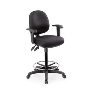 Delta Manual Medium Back Drafting Chair Adj Arms 3L F1 110kg