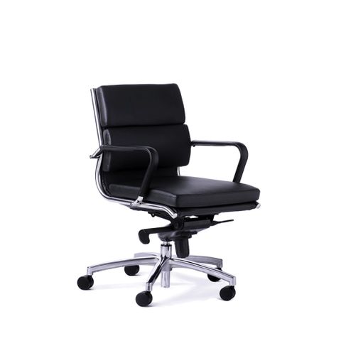 Mode Mid Back Exec Swivel Chair with Arms 140kg PU