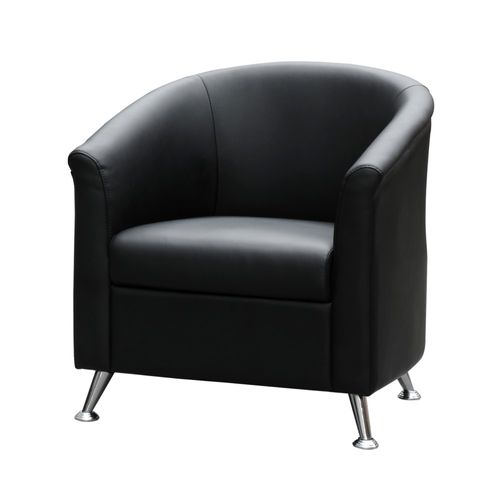 Opera Single Tub Chair, Black PU, 120kg