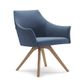 Tulip Tub Chair Wooden Legs, 120kg  Grey or Blue