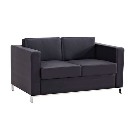 Plaza Two Seater Soft Seating Black PU 260kg