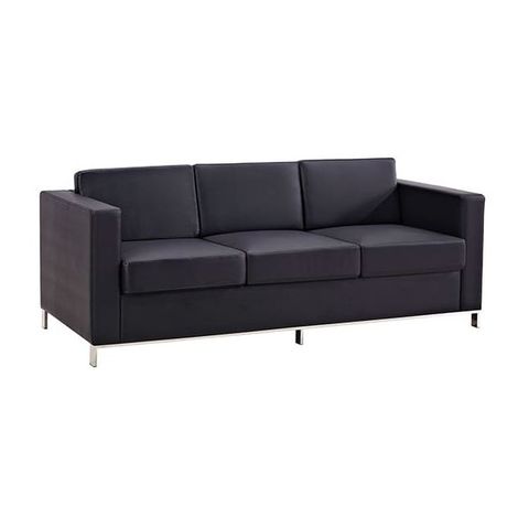 Plaza Three Seater Soft Seating Black PU 260kg