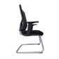 Euro Visitor Chair, Arms, Black Mesh Back Silver Frame 110kg