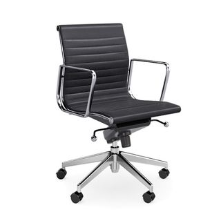 Turin MB Exec Chair Chr Frame Blk Synth Leather 120kg