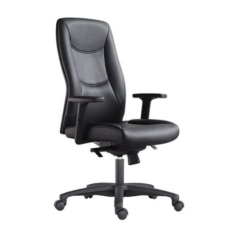 Hilton High Back Executive Chair Black PU 120kg