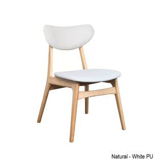 Falkland Dining Chair Timber White PU Seat and Back