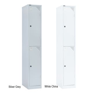 GO 2 Tier Lockers H1830xW305xD455mm Silver Grey