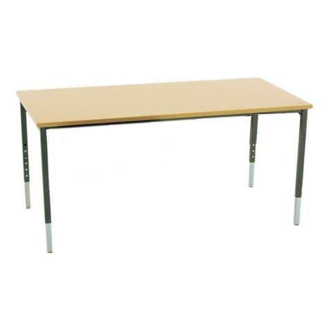 School Table. Top  L1200 x D600mm with Square Corners. Frame: 4 leg height adjustable