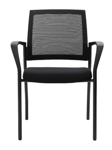 Urbin Meeting Chair with Arms, Stackable, Black