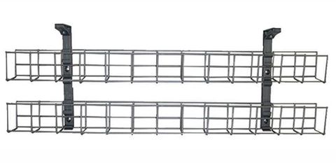 Wire Grid Basket 2tier L1250mm & 2 Mount Brackets Black