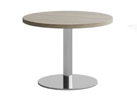 Coffee Table Round 600mm Diam Verse Disc Base SS L1