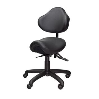 Ergo Saddle Stool with Back 3L 110kg Black Vinyl