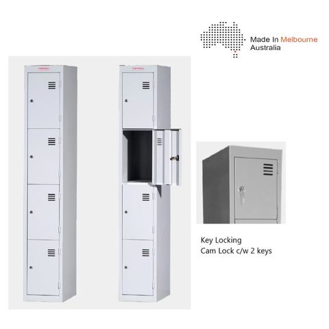 Locker Flat Top 4 Tier H1840xW305xD455mm