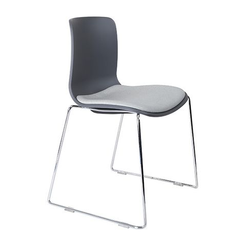 Acti Visitor Chair Chrome Sled Base with Seat Pad