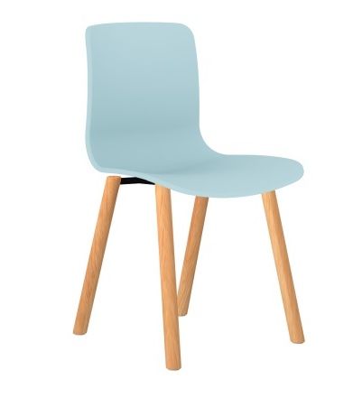 Acti Visitor Chair Beech 4-leg Frame PP Shell 130kg Pale Blue