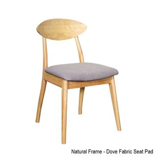 Moon Dining Chair Timber Frame Fabric Seat Dove