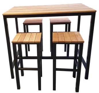 Outdoor Beer Bar Table L1800xH1050mm & 6 Stools Mer/Bl