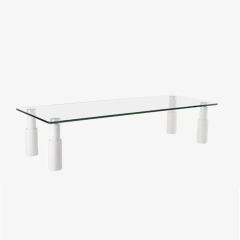 Glass Monitor Desk Riser - Rectangular