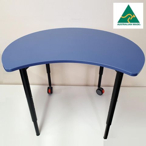 Sebel Orio Bite Height Adjustable Table 900mm Dia Blue