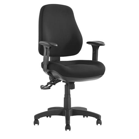 Newton MB Office Chair Adj Arms Metro Black 140kg