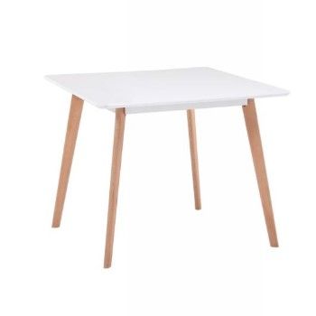 Acti Table 900x900xH730mm White top & Beech legs