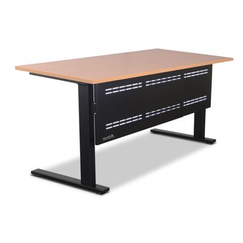 Vertilift Fixed Height Desk w/Modesty 1500x900mm Blk L2