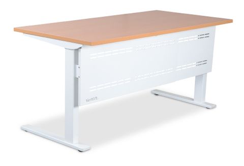 Vertilift Fixed Height Desk w/Modesty 1500x900mm Wht L2