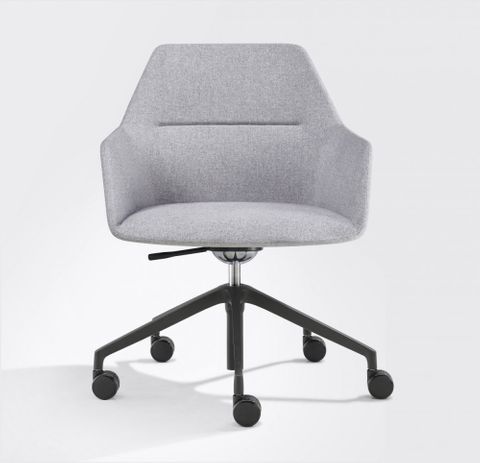 Tulip Meeting Chair Castors Upholstered Seat