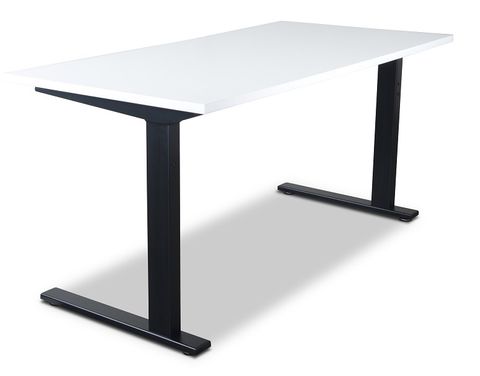 Vertilift Fixed Height Desk Range, Black Frame & Metal Modesty Panel & Level 2 Melamine Top