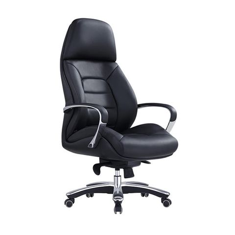 Magnum HB Executive Chair w/Arms 120kg  Blk Leather